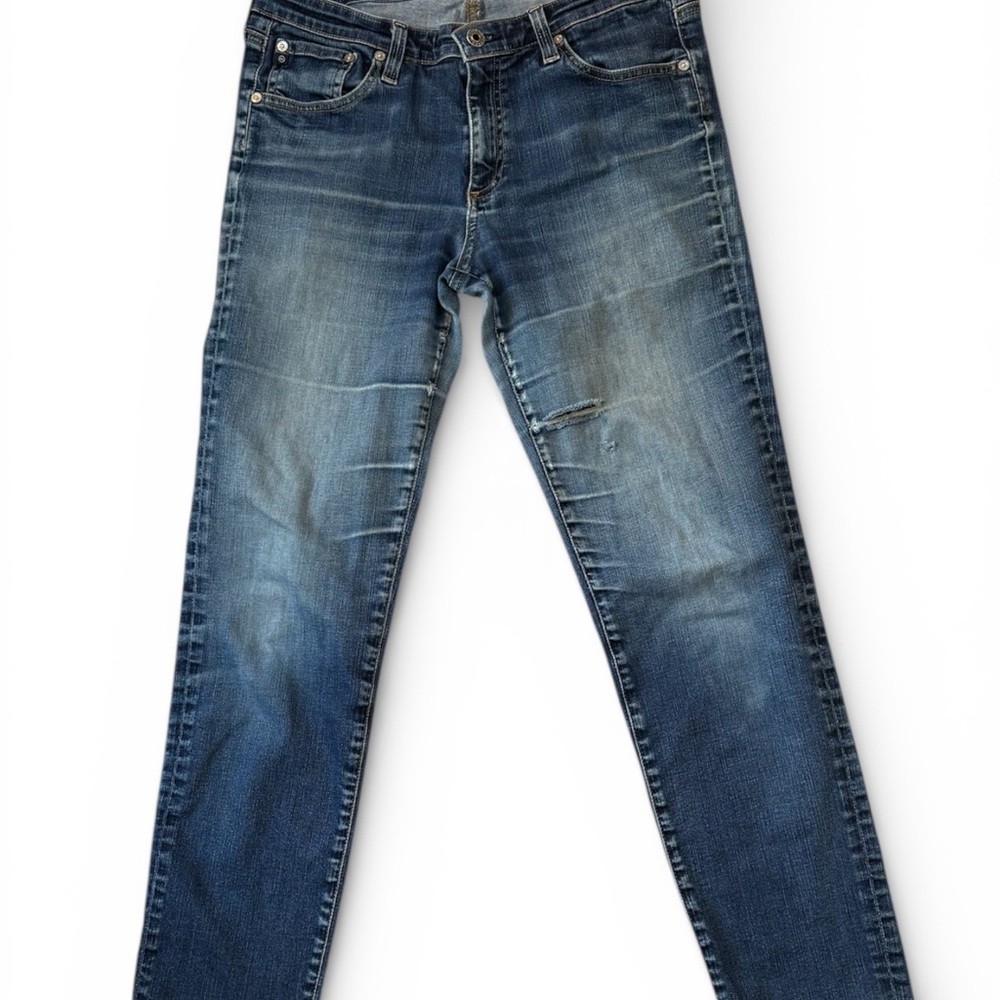 Distressed AG Adriano Goldschmied Blue Prima Cigarette Jeans